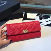 Chanel LeBoy Wallet Caviar Red 19CM  - 1