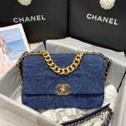 Chanel 19 Demin Bag 30cm Dark Blue - 1