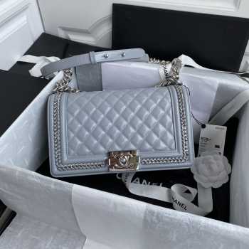 Chanel Boy Bag Grey with Silver Hardware 25cm