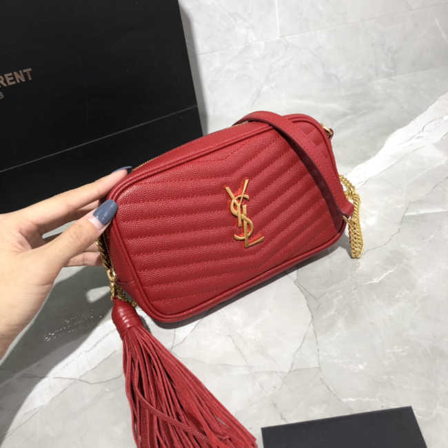 YSL Lou Camera Mini Bag Red 18cm - 1