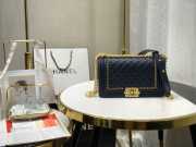 Chanel Leboy Bag Navy Blue 25CM - 1