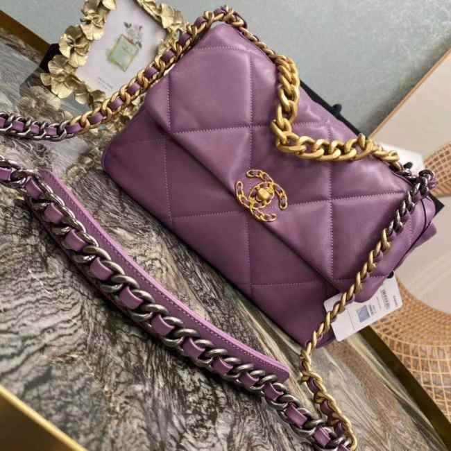 Chanel 19 Flap Bag 26cm Purple - 1