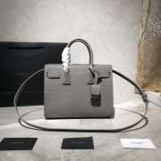 YSL Sac De Jour Bag Grey 26cm with Silver Hardware - 1