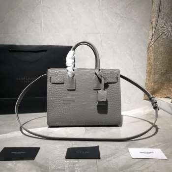 YSL Sac De Jour Bag Grey 26cm with Silver Hardware