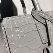 YSL Sac De Jour Bag Grey 22cm with Silver Hardware - 6