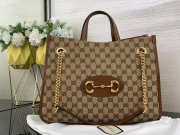 Gucci Horsebit 1955 Large Tote Bag Brown - 1