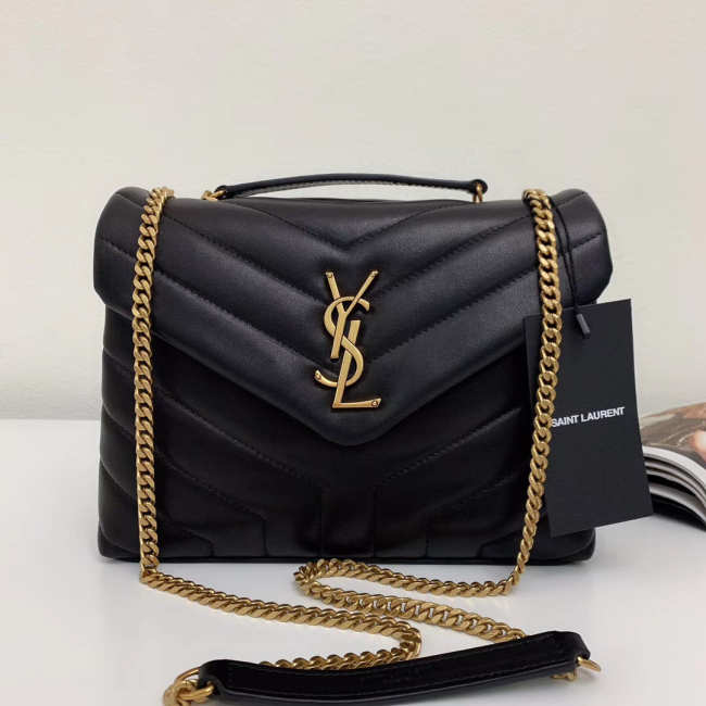 YSL Loulou Bag Black with Gold Hardware 23cm  - 1