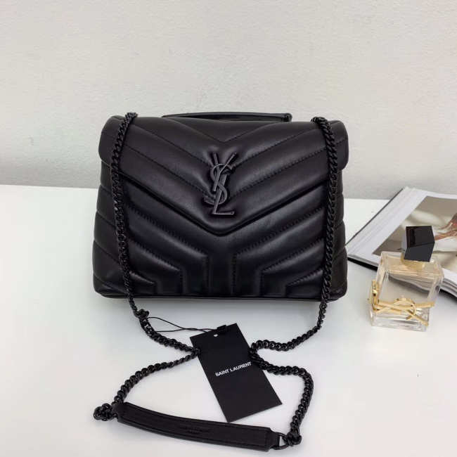 YSL Loulou Bag Black with Black Hardware 23cm  - 1