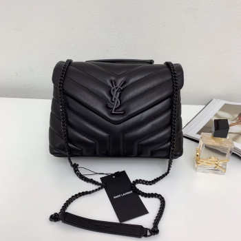 YSL Loulou Bag Black with Black Hardware 23cm 