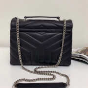 YSL Loulou Bag Black with Silver Hardware 23cm  - 4