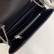 YSL Loulou Bag Black with Silver Hardware 23cm  - 2