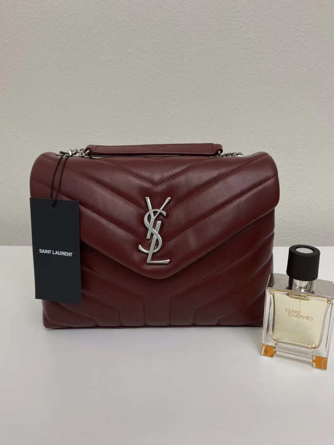 YSL Loulou Bag Wine Red 23cm  - 1