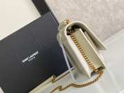 YSL Sunset Small Chain Bag White 19cm - 6