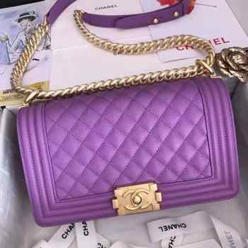 Chanel Boy Bag Purple 25cm 