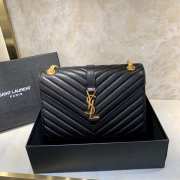 YSL Envelope Black Bag with Gold Hardware 24cm - 1