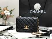 Chanel Mini Flap Handbag Black 17cm - 1