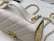 Chanel Mini Flap Handbag White 17cm - 5