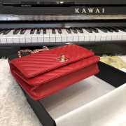 Chanel WOC Lambskin Wine Red Bag 19CM - 3