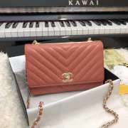 Chanel WOC Lambskin Dusty Rose Bag 19CM - 1