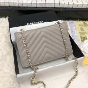 Chanel WOC Lambskin Grey Bag 19CM - 6