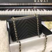 Chanel WOC Lambskin Black Bag 19CM - 5