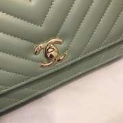 Chanel WOC Lambskin Light Green Bag 19CM - 2