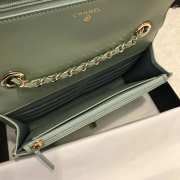 Chanel WOC Lambskin Light Green Bag 19CM - 5