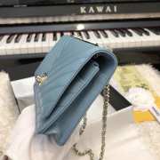 Chanel WOC Lambskin Light Blue Bag 19CM - 2