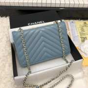 Chanel WOC Lambskin Light Blue Bag 19CM - 6