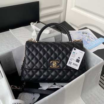 Chanel Medium Coco Handle Black with Gold Hardware A92991 28CM 