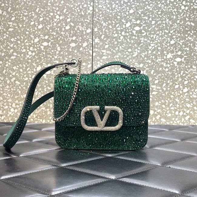 Valentino Garavani Green Vsling Micro Shoulder Bag 18CM - 1