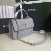 Chanel Flap Bag with Top Handle Lambskin Light Purple with Gold Hardware 92236  - 6