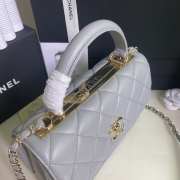 Chanel Flap Bag with Top Handle Lambskin Light Purple with Gold Hardware 92236  - 4