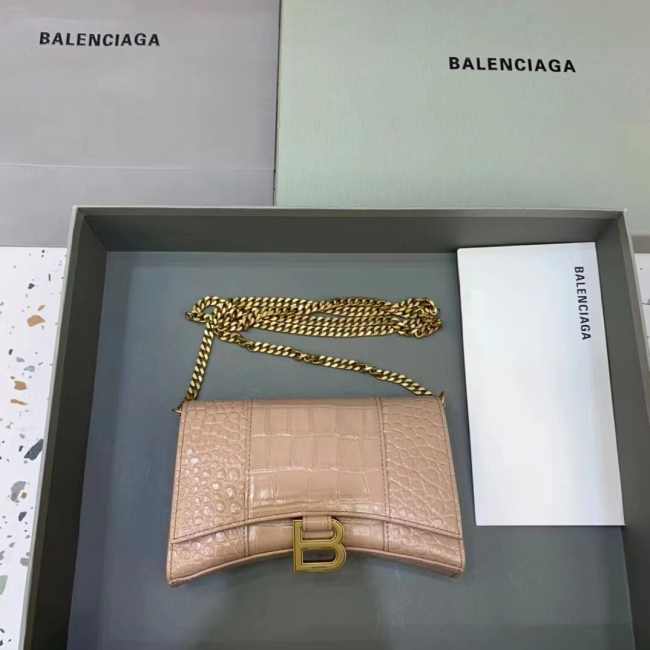 Balenciaga Hourglass Wallet On Chain Pink 19CM  - 1