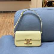 Celine Triomphe Shoulder Bag 194143 Light Yellow 20CM - 1