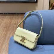 Celine Triomphe Shoulder Bag 194143 Light Yellow 20CM - 3