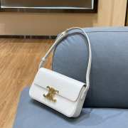 Celine Triomphe Shoulder Bag 194143 White 20CM - 3