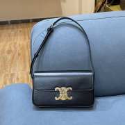 Celine Triomphe Shoulder Bag 194143 Black 20CM - 1