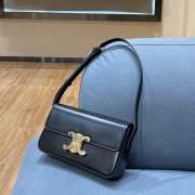 Celine Triomphe Shoulder Bag 194143 Black 20CM - 6