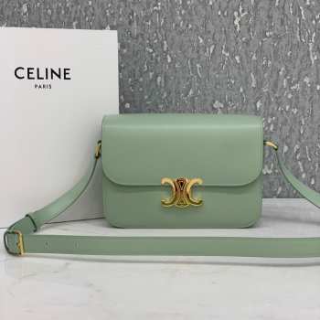 Celine Triomphe Shoulder Bag Light Green 22CM