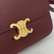 Celine Triomphe Shoulder Bag Dark Red 22CM - 6