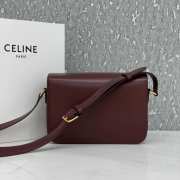 Celine Triomphe Shoulder Bag Dark Red 22CM - 4