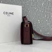 Celine Triomphe Shoulder Bag Dark Red 22CM - 3