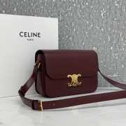 Celine Triomphe Shoulder Bag Dark Red 22CM - 2