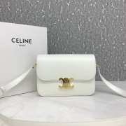 Celine Triomphe Shoulder Bag White 22CM - 1