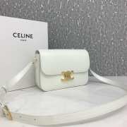 Celine Triomphe Shoulder Bag White 22CM - 3