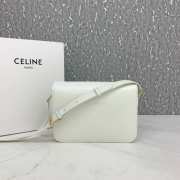 Celine Triomphe Shoulder Bag White 22CM - 2