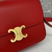 Celine Triomphe Shoulder Bag Red 22CM - 3