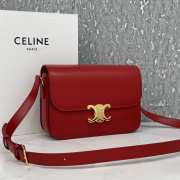 Celine Triomphe Shoulder Bag Red 22CM - 6