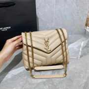 YSL Loulou Small Shoulder Bag Beige 23CM - 5